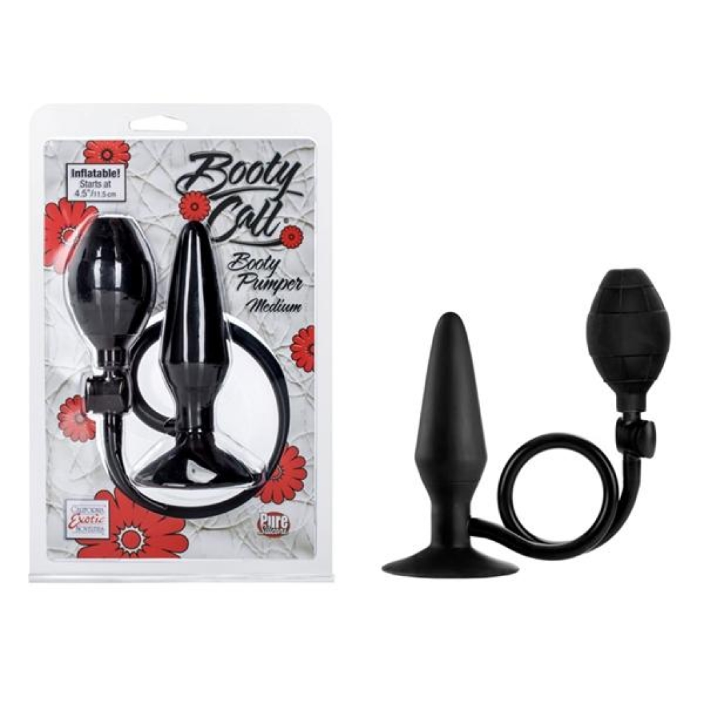 Booty Pumper Medium Black Inflatable Plug - Adjustable Pleasure