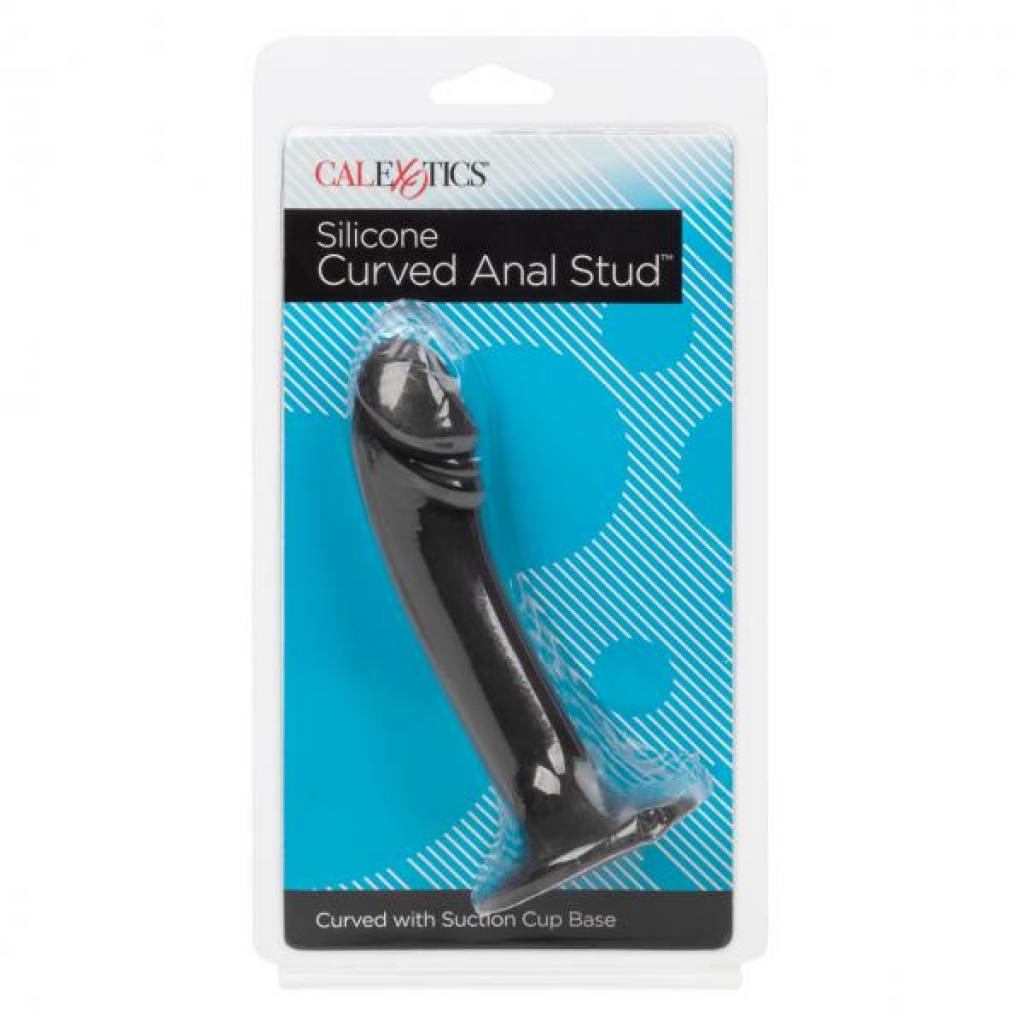 Silicone Curved Anal Stud - Black