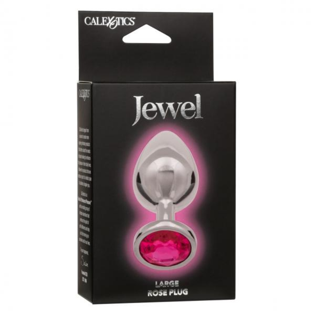 Jewel Large Rose Anal Plug - Silver