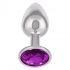 Jewel Small Amethyst Plug Silver