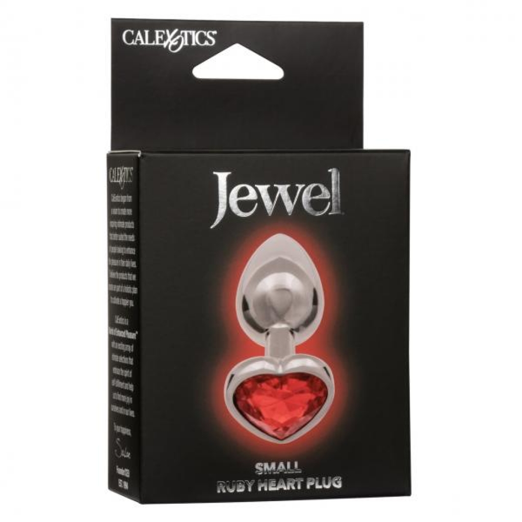 Jewel Small Ruby Heart Anal Plug – Silver