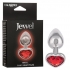 Jewel Small Ruby Heart Anal Plug – Silver