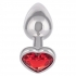 Jewel Small Ruby Heart Anal Plug – Silver