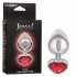 Jewel Large Ruby Heart Anal Plug - Luxurious Design - Silver