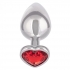 Jewel Large Ruby Heart Anal Plug - Luxurious Design - Silver