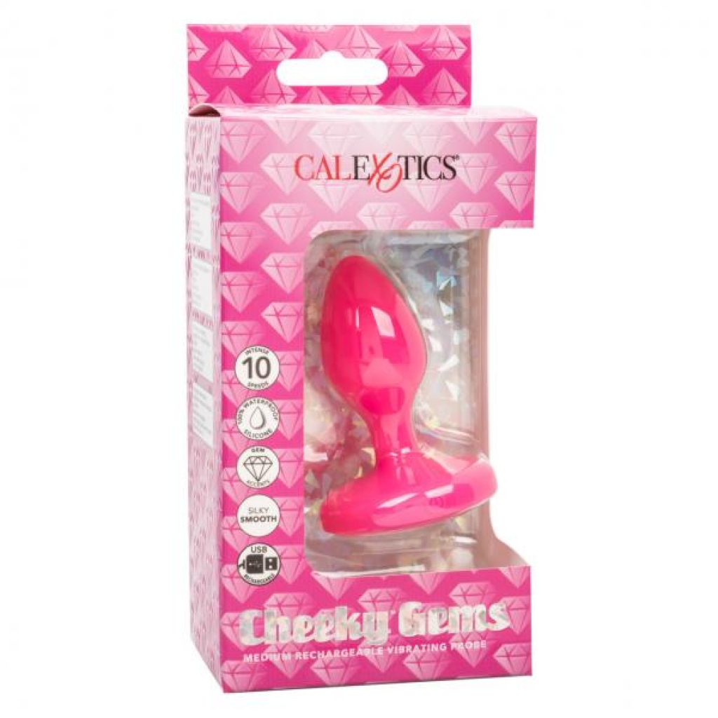 Cheeky Gems Vibrating Probe - Medium Pink