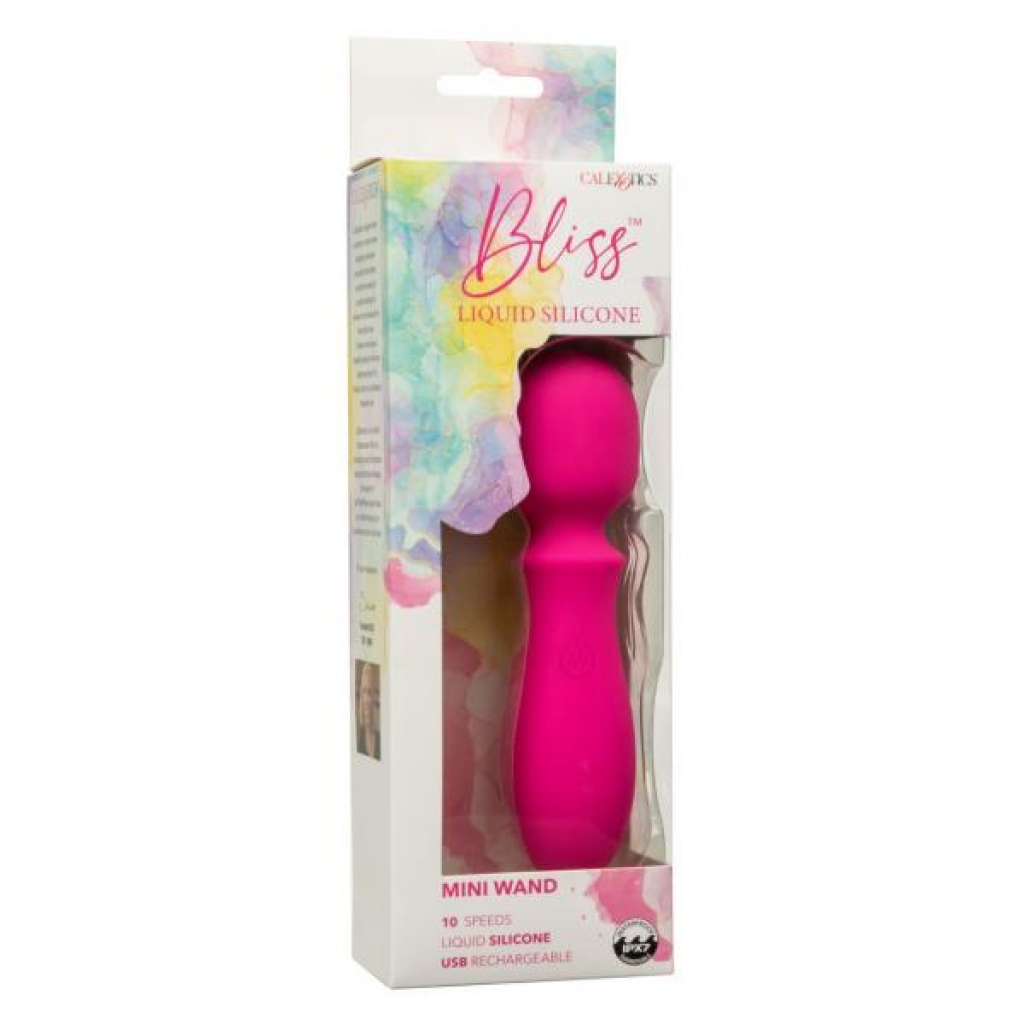 Bliss Liquid Silicone Mini Wand Massager - Pink