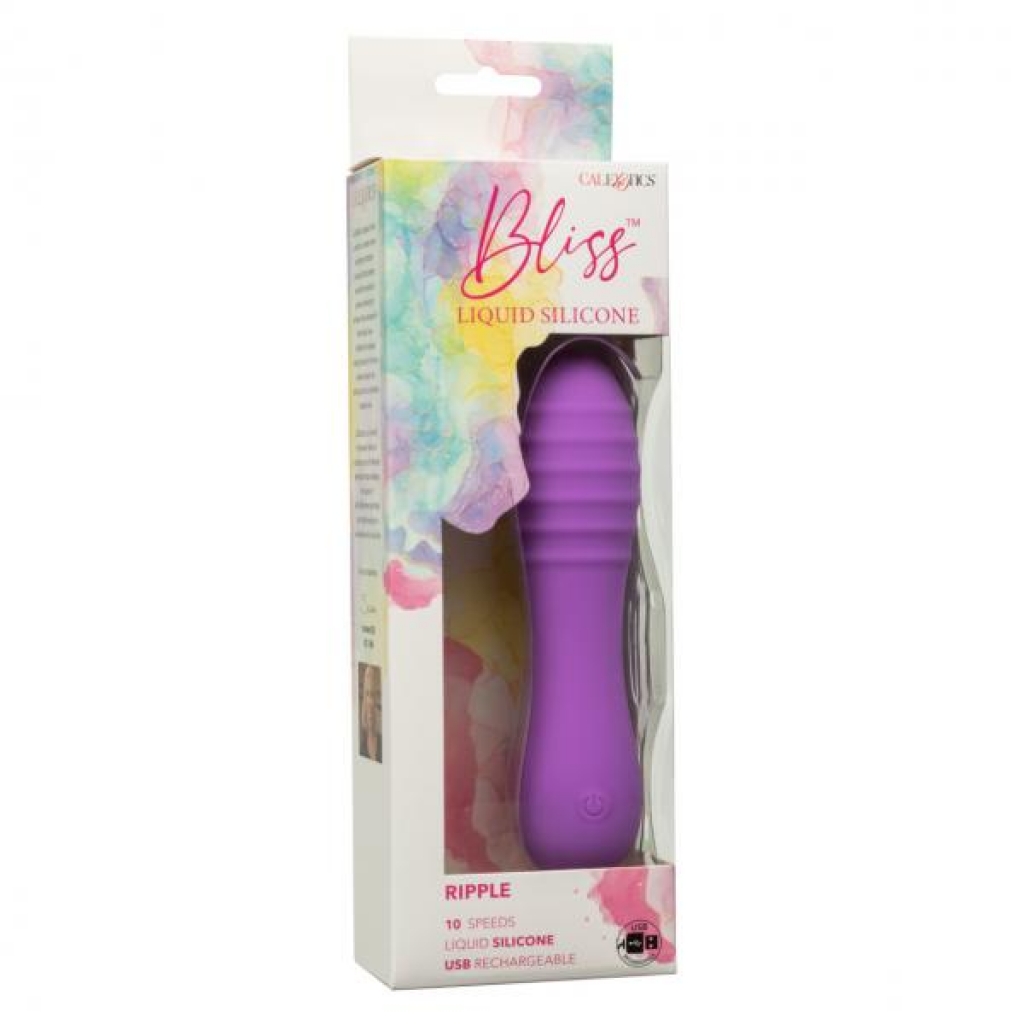 Bliss Liquid Silicone Ripple Vibrator - Purple