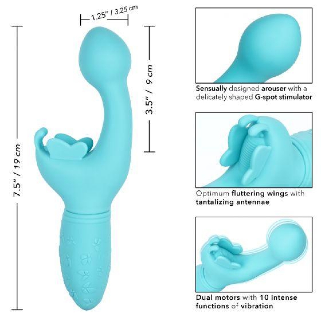 Rechargeable Butterfly Kiss Vibrator - Blue