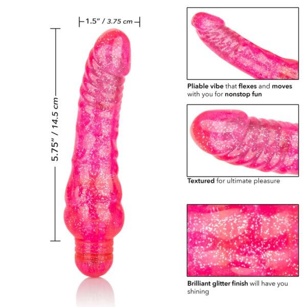 Sparkle Glitter Jack - Pink Vibrating Dildo