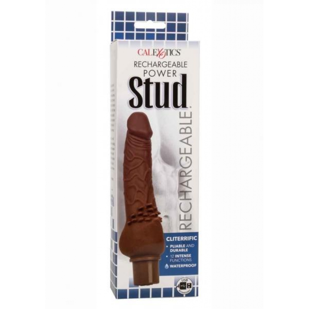 Rechargeable Power Stud Cliterrific Vibrator - Brown