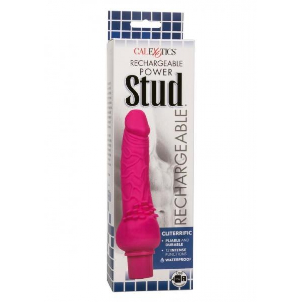 Rechargeable Power Stud Cliterrific - Pink Vibrator