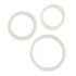 3 Piece White Rubber Cock Ring Set - Sizes Small, Medium & Large