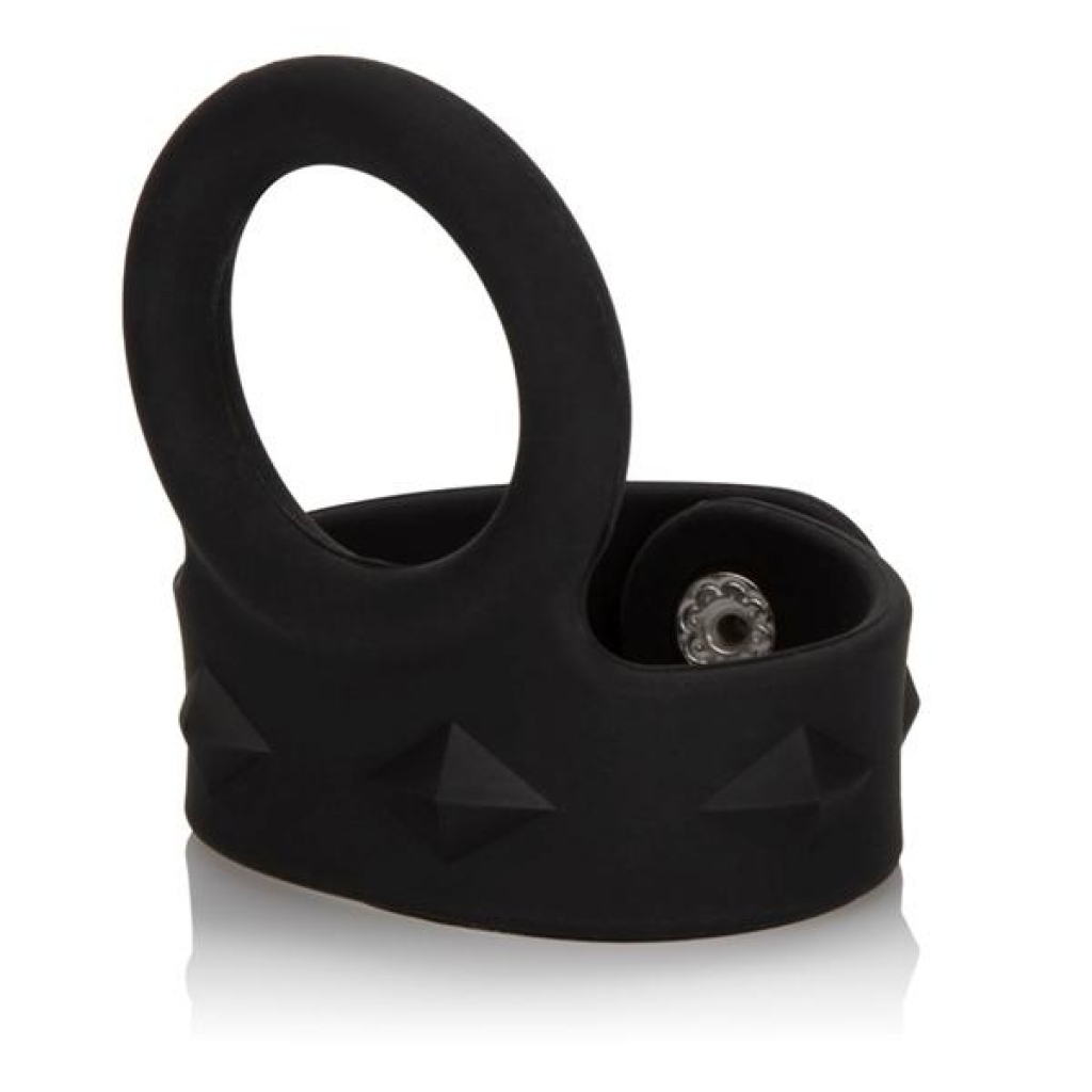 Medium Black Silicone Tri Snap Scrotum Support Ring