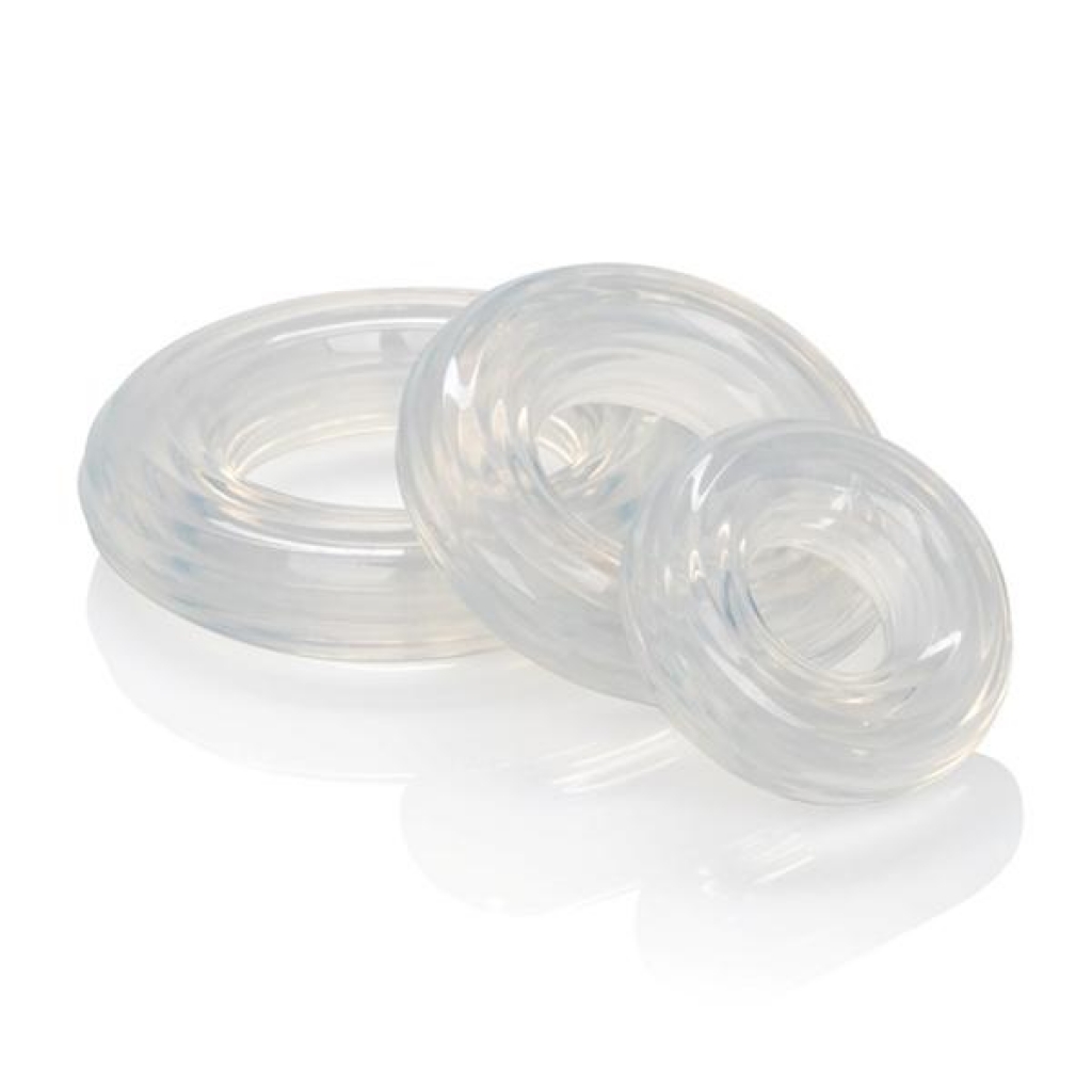 Premium Silicone Ring Set - Clear - Pack of 3