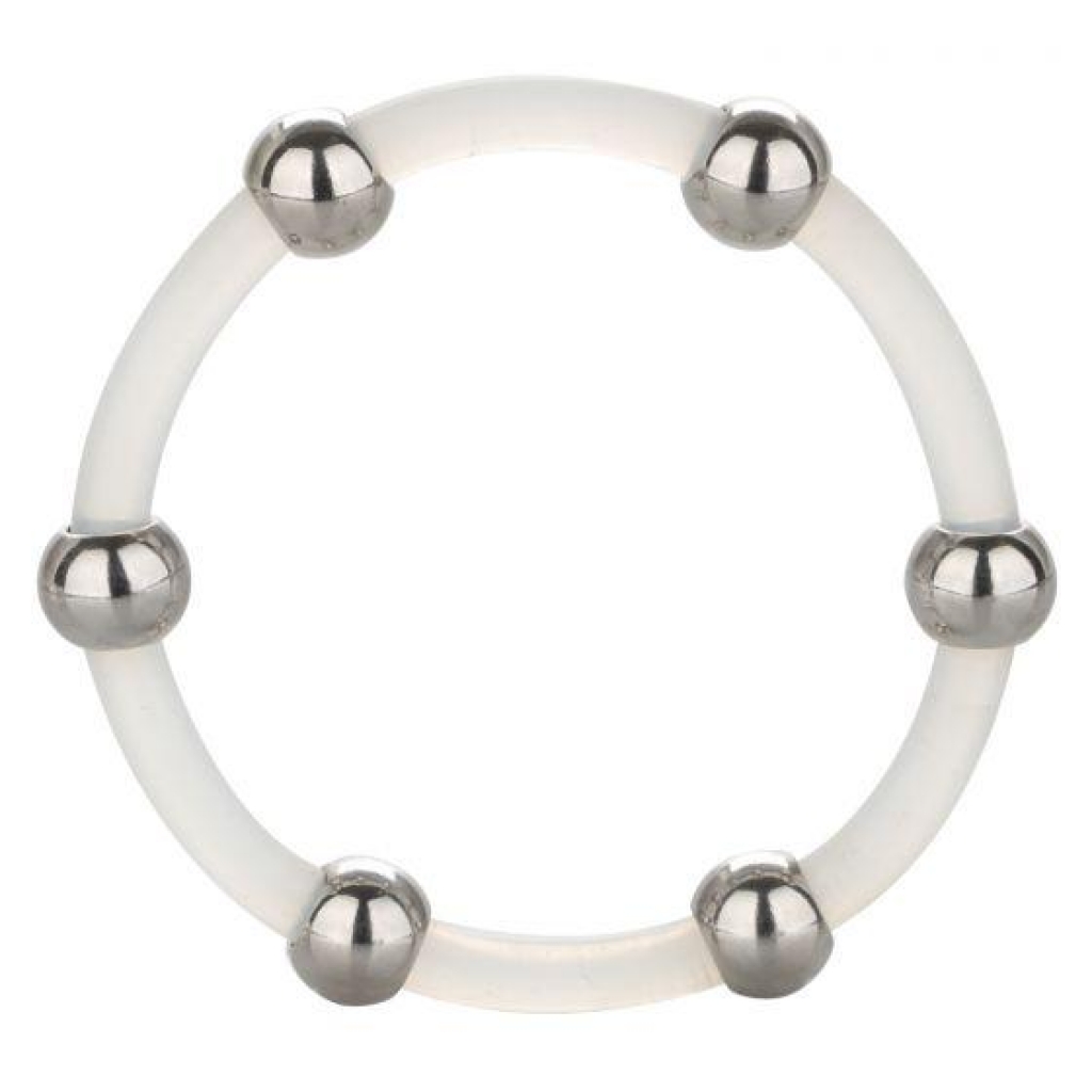 Steel Beaded Silicone Ring - XL