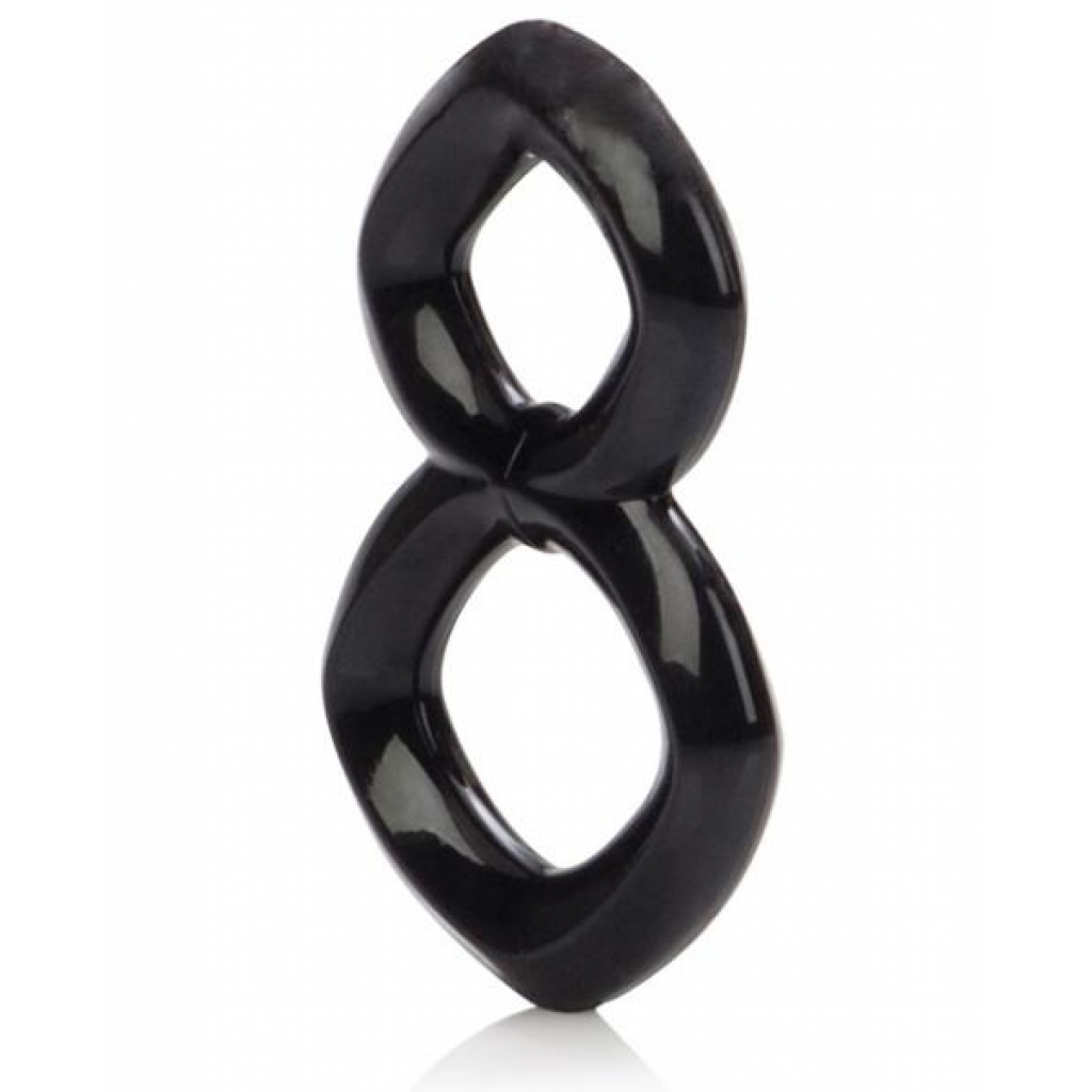 Crazy 8 Enhancer Double Cock Ring - Durable Black Design