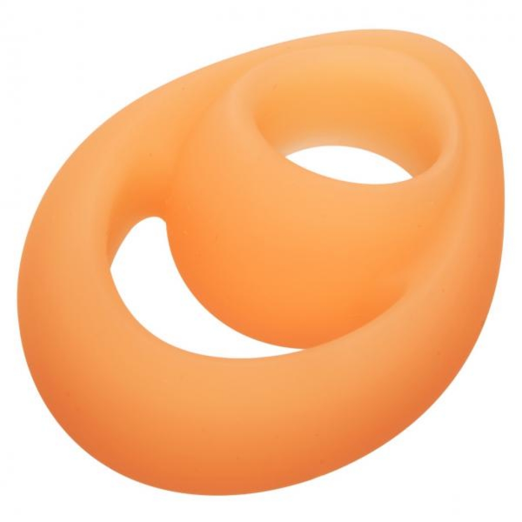 Alpha Liquid Silicone Teardrop Glow In The Dark Ring - Orange