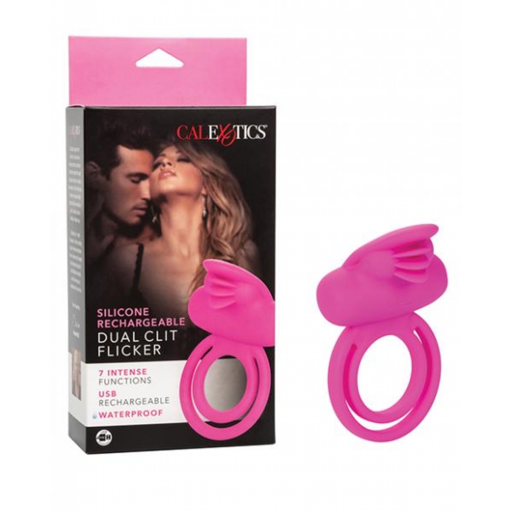 Dual Clit Flicker Enhancer Vibrating Cock Ring