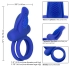 Silicone Rechargeable Dual Pleaser Enhancer - Blue