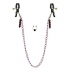 Adjustable Rubber-Coated Nipple Clamps with Purple Chain and Navel Ring