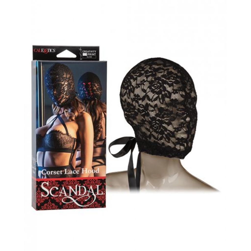 Scandal Corset Lace Hood - Black - One Size Fits Most