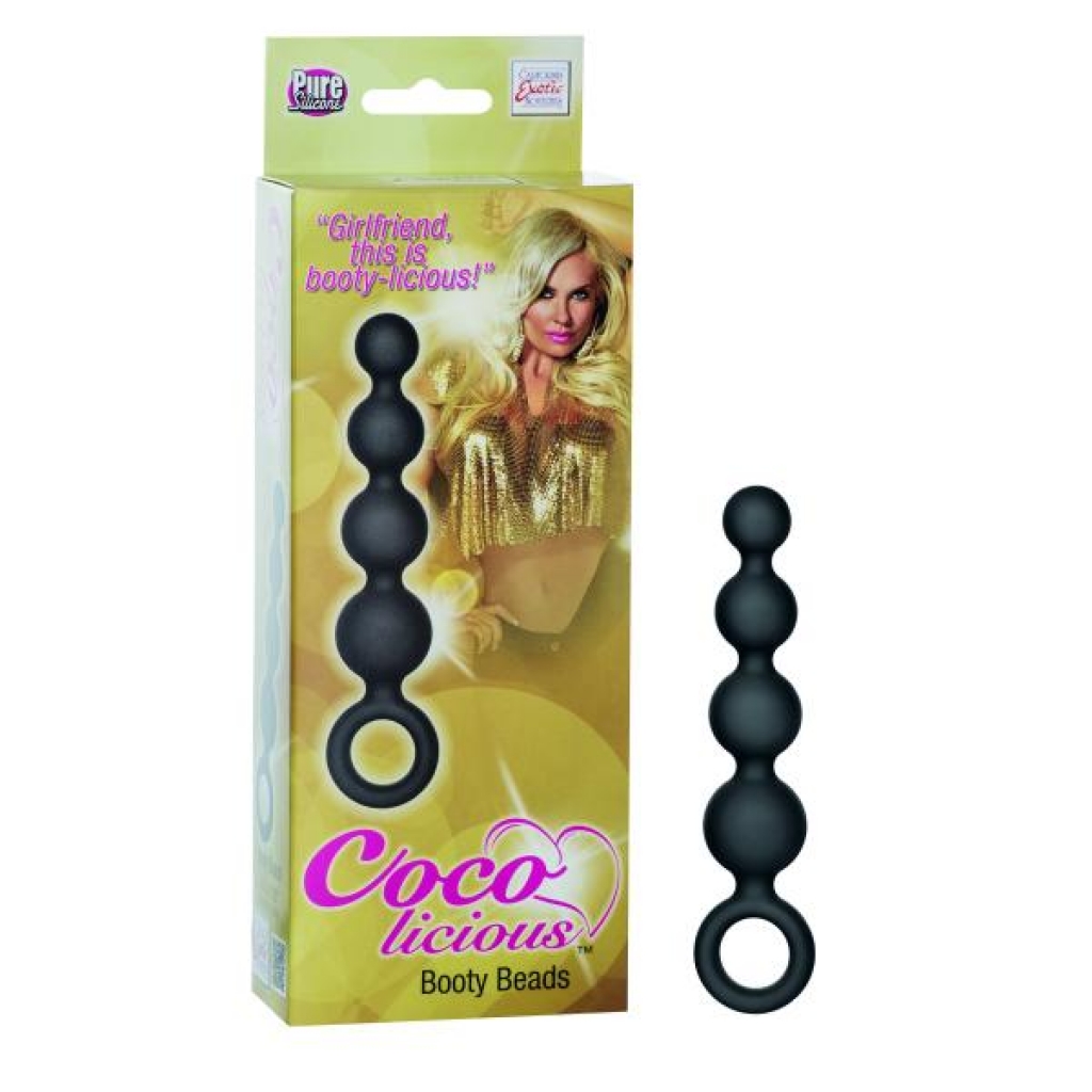 Silicone Tapered Booty Beads - Luxurious Pleasure in Black