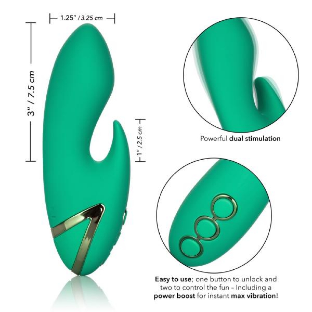 California Dreaming Sierra Sensation Travel-Ready Green Rabbit Vibrator