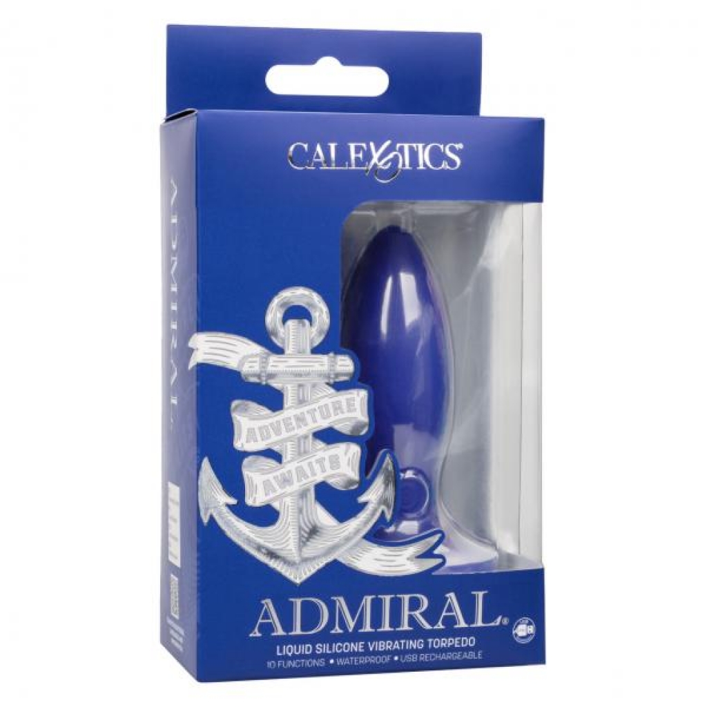 Admiral Liquid Silicone Vibrating Torpedo: Blue