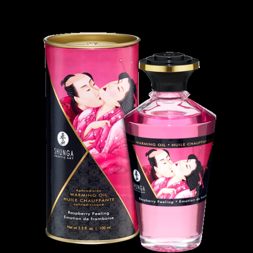 Shunga Warming Massage Oil Raspberry - 3.5 fluid ounces