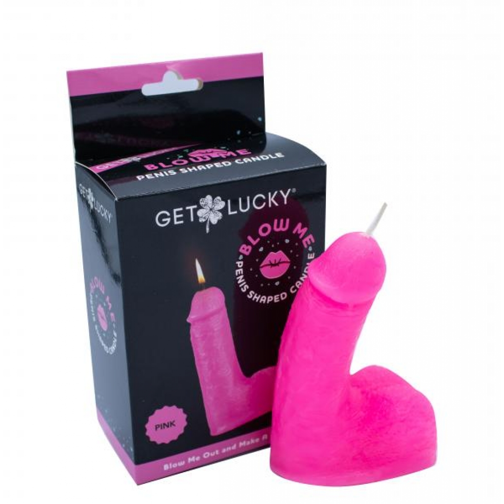 Shibari Get Lucky Blow Me Penis Candle - Pink