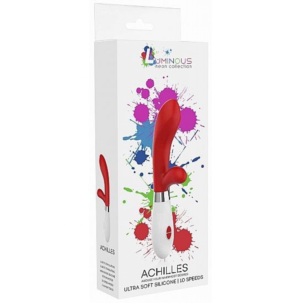 Achilles Ultra Soft Silicone 10 Speeds Red Vibrator