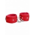 Ouch! Plush Leather Handcuffs Red