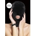 Velvet & Velcro Mask With Mouth Opening - Black