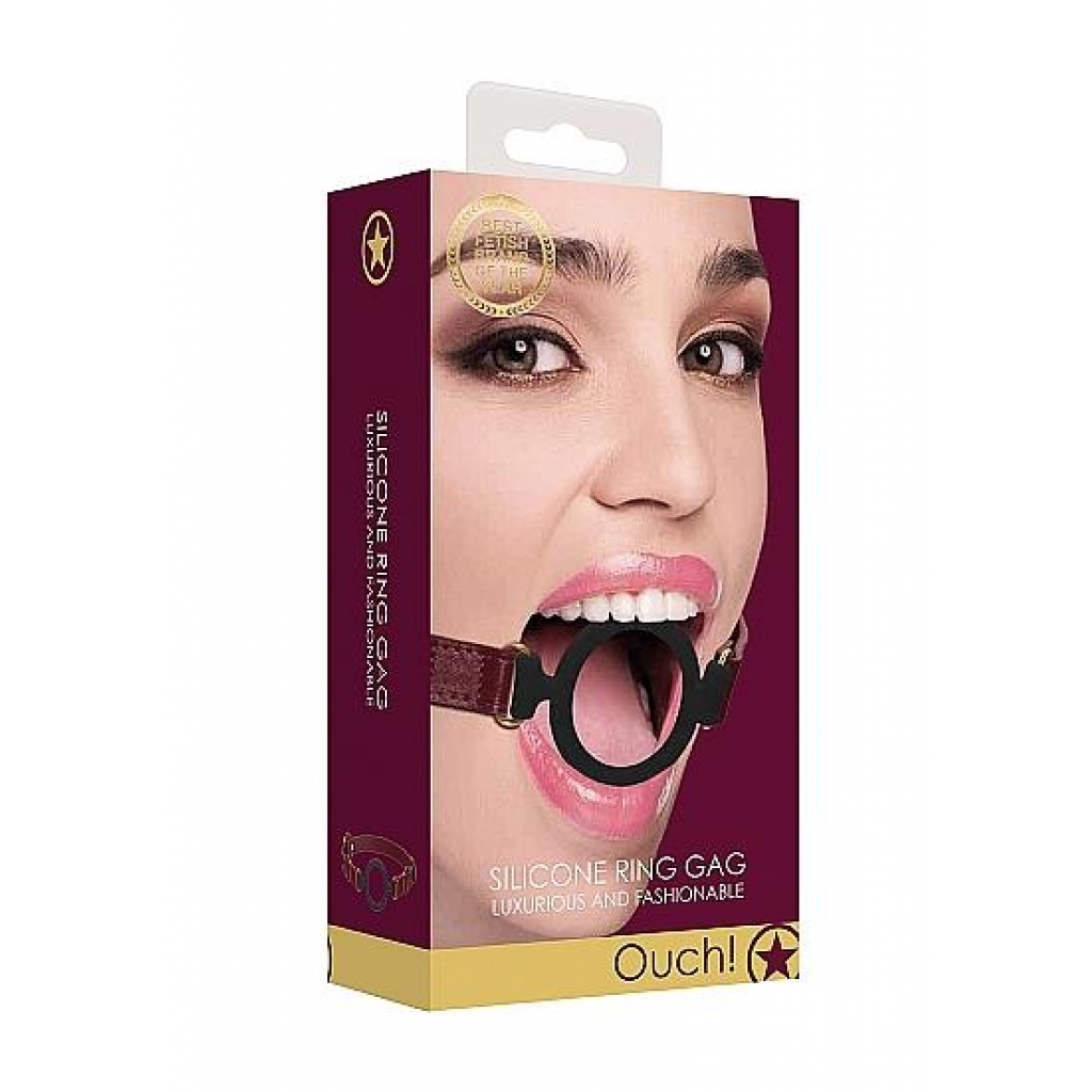 Ouch Halo Burgundy Silicone Ring Gag - BDSM Accessory