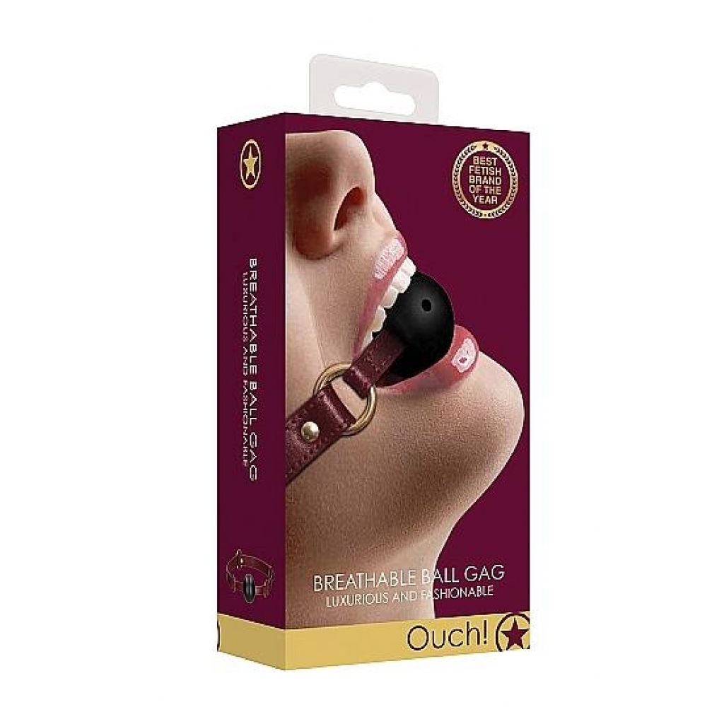 Ouch Halo Breathable Ball Gag - Burgundy