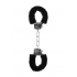 Beginner's Furry Handcuffs with Quick Release Button - Black