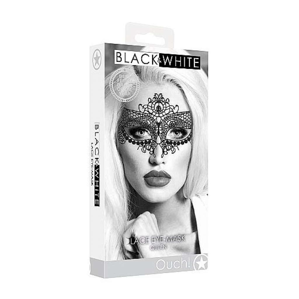 Lace Eye Mask Queen Black - Elegant Sensual Accessory