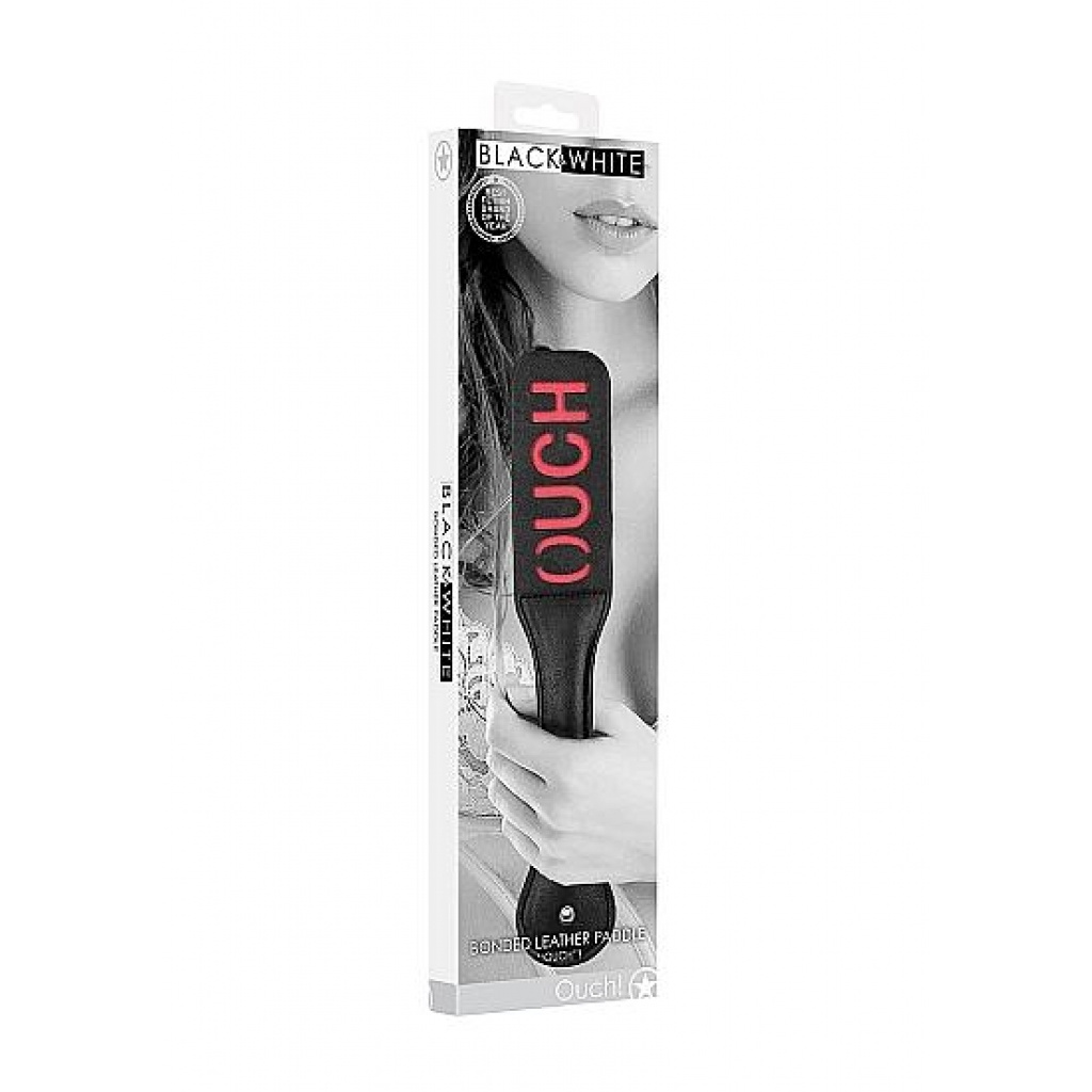 Bonded Leather Paddle - 'Ouch' in Black