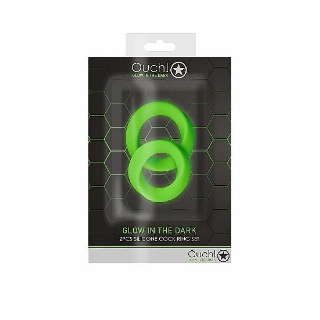 Glow 2pcs Cock Ring Set - Glow In The Dark