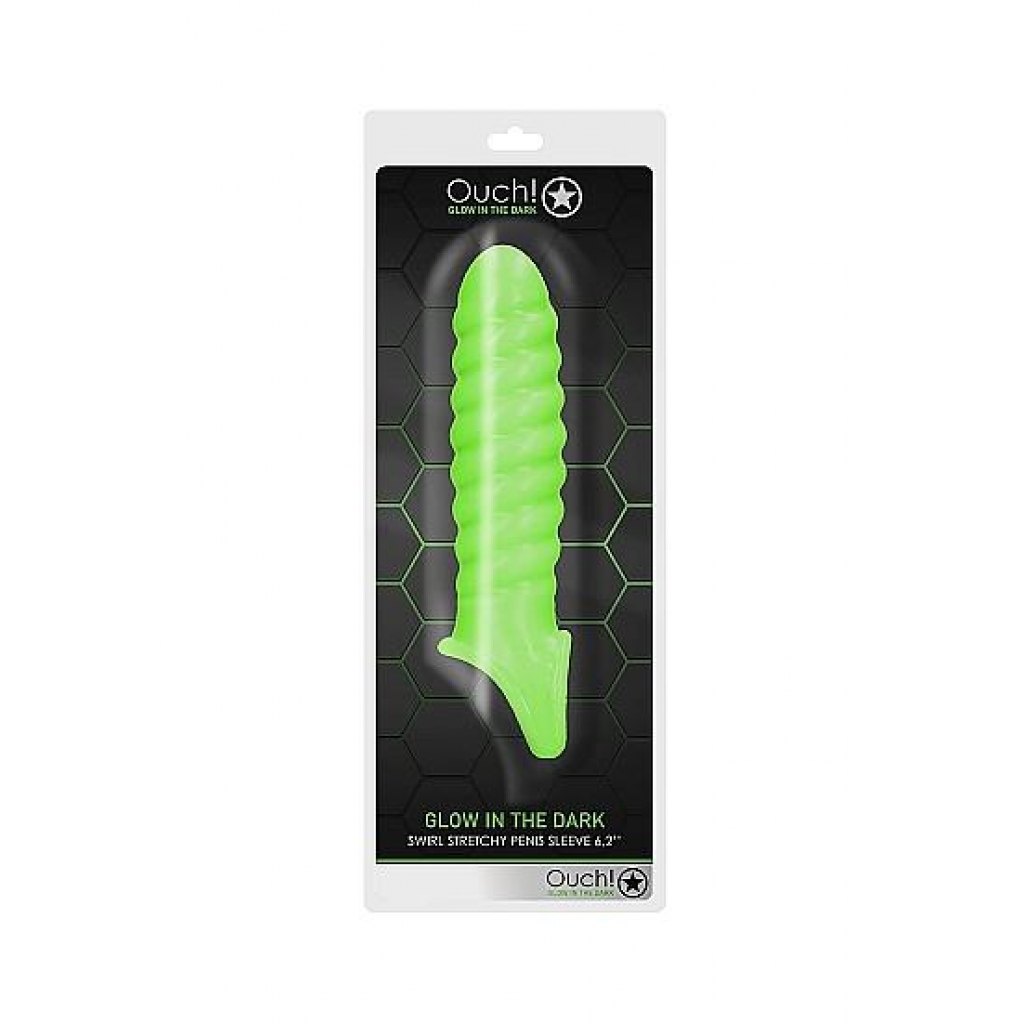 Glow Swirl Stretchable Penis Sheath - Green