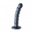 Beaded Silicone G-Spot Dildo - 5 Inches in Gunmetal Smoke