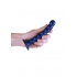 Ouch! Beaded Silicone G-Spot Dildo - 6.5 Inches Metallic Blue