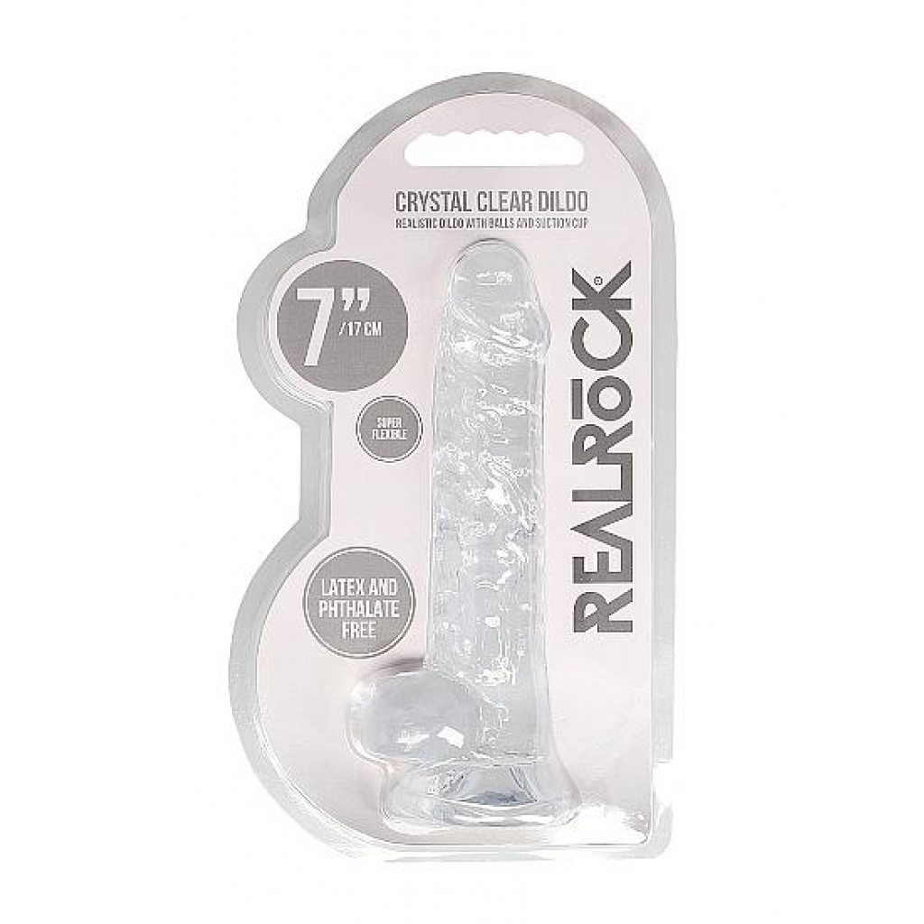 Realcock Crystal Clear Dildo with Balls - 7 inches