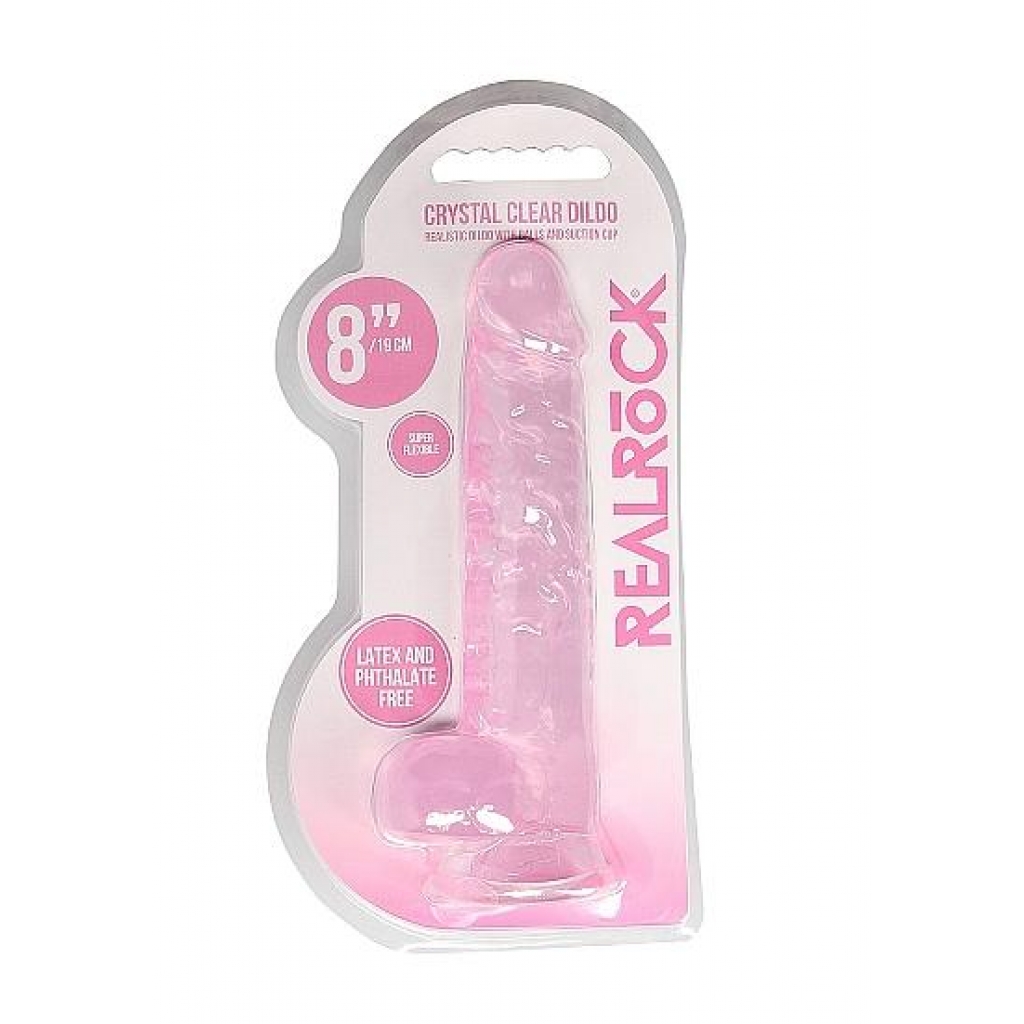 Real Cock 8in Realistic Dildo with Balls - Pink