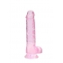 Real Cock 8in Realistic Dildo with Balls - Pink