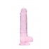 Real Cock 8in Realistic Dildo with Balls - Pink