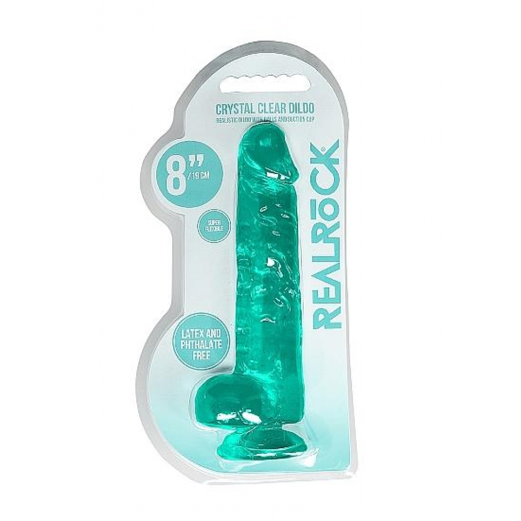 Realrock 8in Realistic Dildo - Turquoise Green