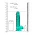 Realrock 8in Realistic Dildo - Turquoise Green