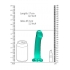 Realrock Non-Realistic Dildo with Suction Cup - 6.7in Turquoise Green